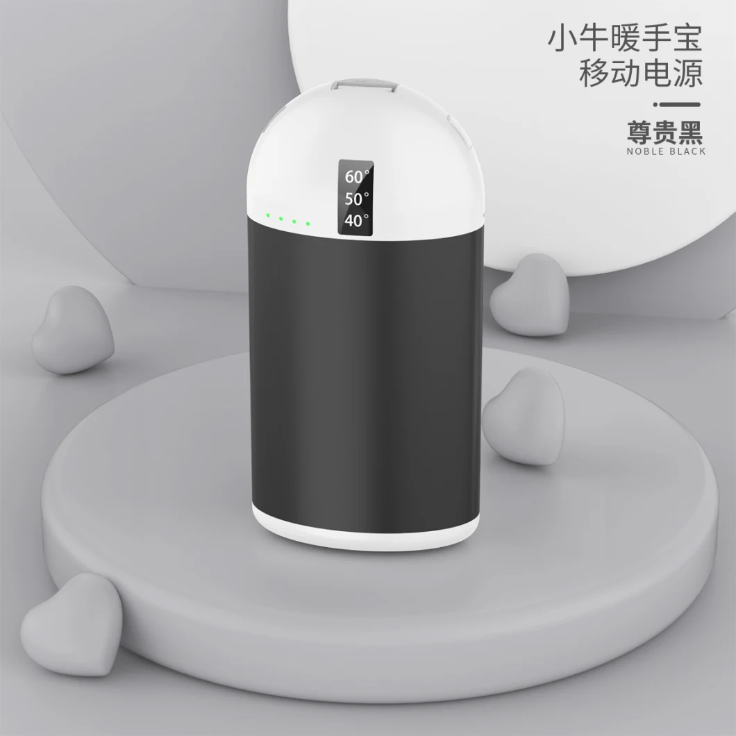 Small Round Silver Crest Portable Charger Hand Warmer Power Bank 5000mAh OEM