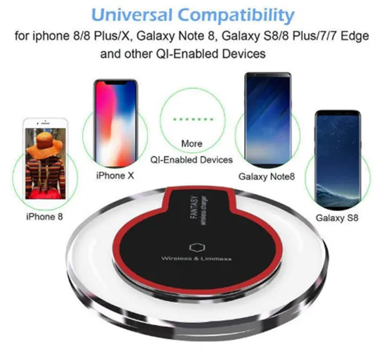 Kabelloses Schnellladegerät Schwarz Weiß 10W 15W Laden für iPhone Samsung Galaxy Huawei Mobiltelefon